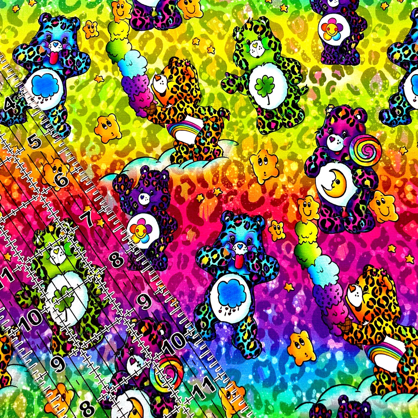 9x14 Tumbler Cut, Custom Fabric, CottonSpandex, High Quality, Mask Cut, Tumbler Fabric, Cheetah, Neon, Care Bears