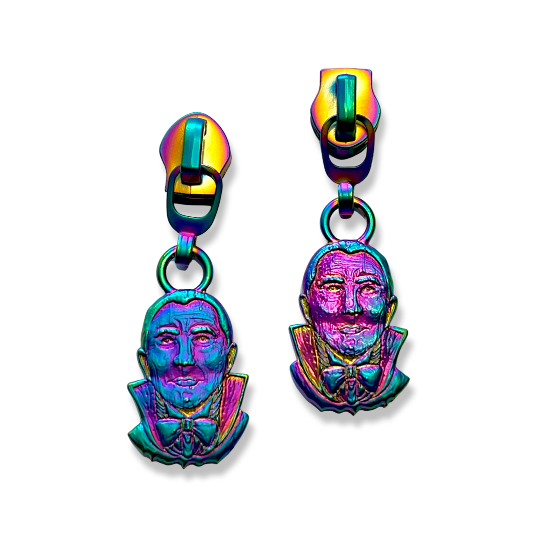 Zipper Pull, Dracula, Rainbow Matte