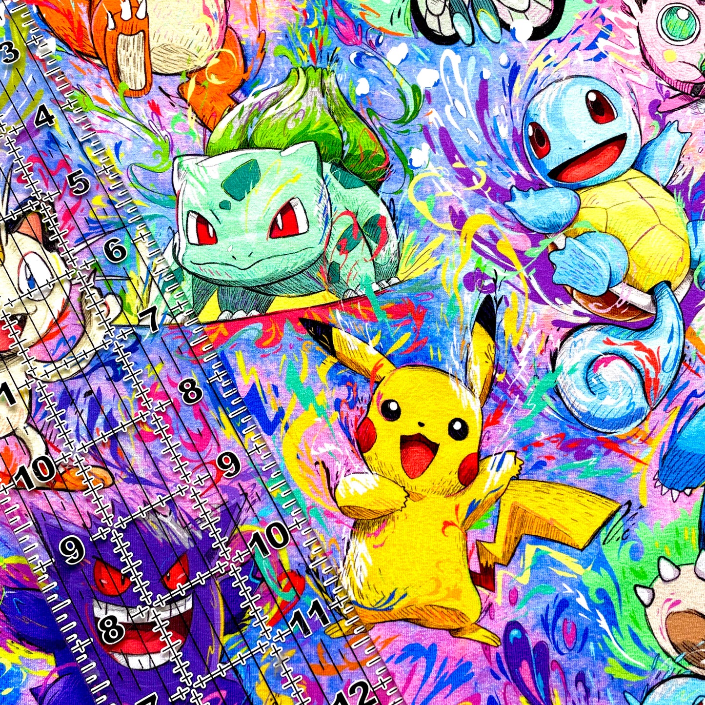 9x14 Tumbler Cut, Custom Fabric, CottonSpandex, High Quality, Mask Cut, Tumbler Fabric, Gamer, Pika, Artistic Poke Friends