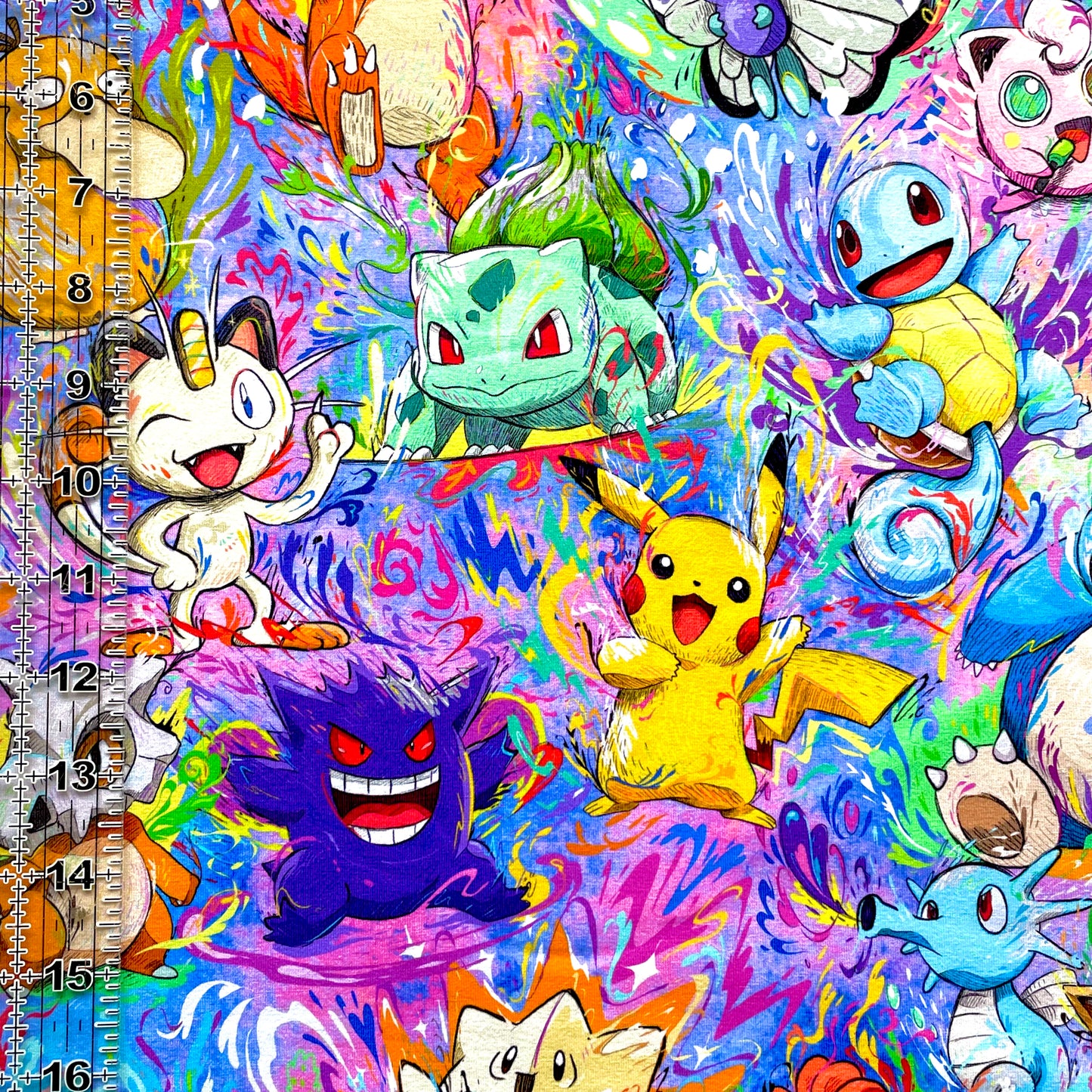 9x14 Tumbler Cut, Custom Fabric, CottonSpandex, High Quality, Mask Cut, Tumbler Fabric, Gamer, Pika, Artistic Poke Friends