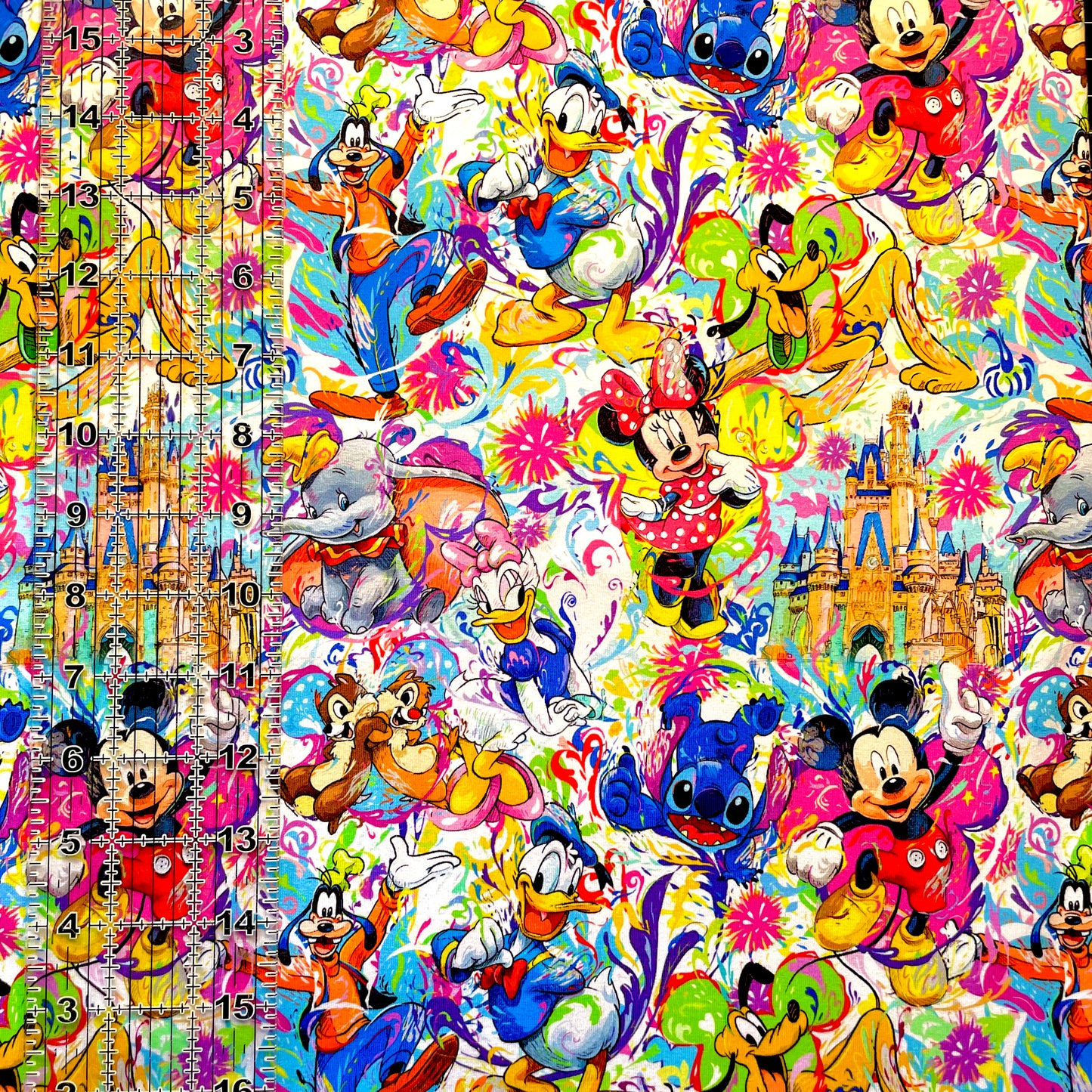 9x14 Tumbler Cut, Custom Fabric, CottonSpandex, High Quality, Mask Cut, Tumbler Fabric, Disney Friends, Artistic