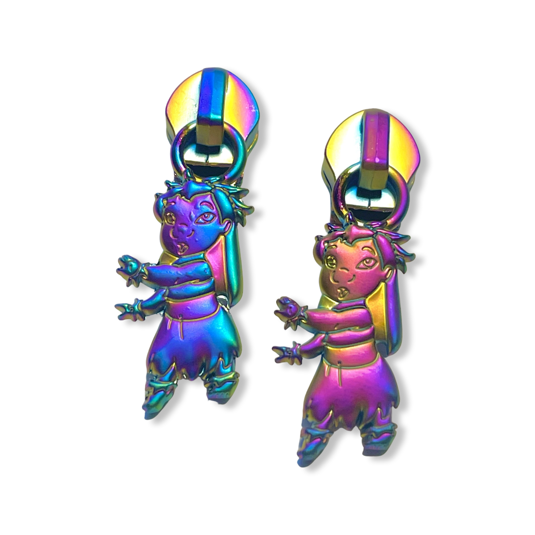 Zipper Pull, Lilo Dancing, Rainbow Matte