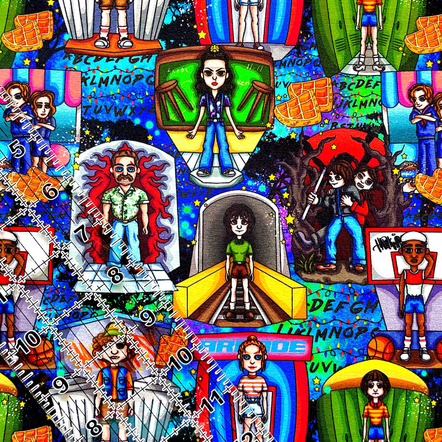 9x14 Tumbler Cut, Custom Fabric, CottonSpandex, High Quality, Mask Cut, Tumbler Fabric, Stranger, Strange Friends, SNC