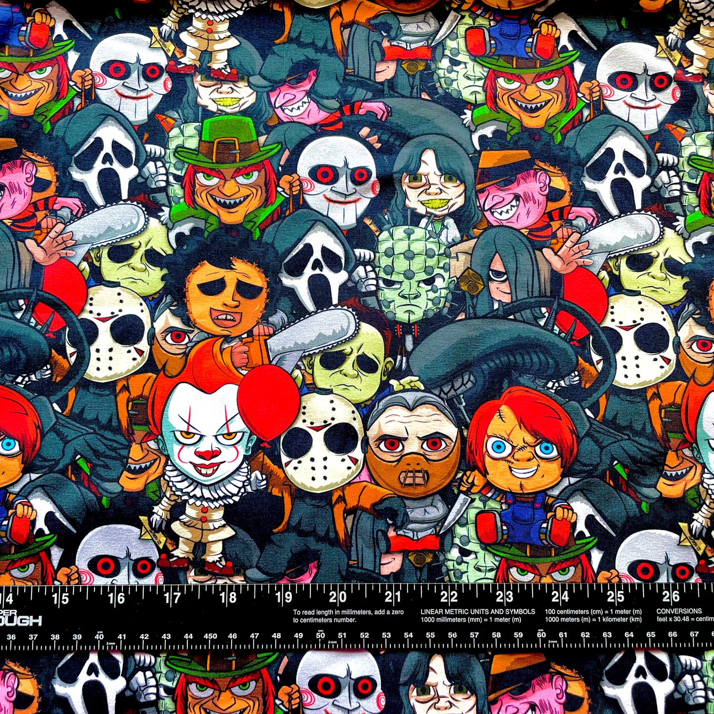 Half Yard, Chibi Horror Stack, Cotton Spandex