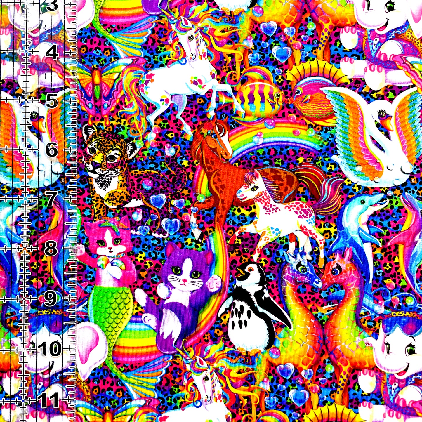 9x14 Tumbler Cut, Custom Fabric, CottonSpandex, High Quality, Mask Cut, Tumbler Fabric, Lisa, 90s, Frank, Throwback, Animals, Cute, Leopard, Funfetti