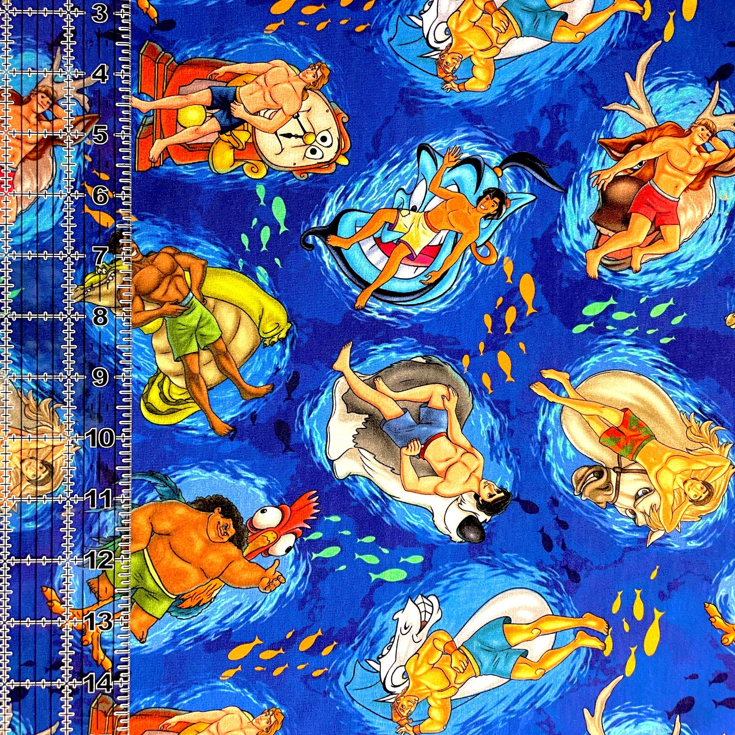 9x14 Tumbler Cut, Custom Fabric, CottonSpandex, High Quality, Mask Cut, Tumbler Fabric, Summer, Floating Princes, Prince Charming