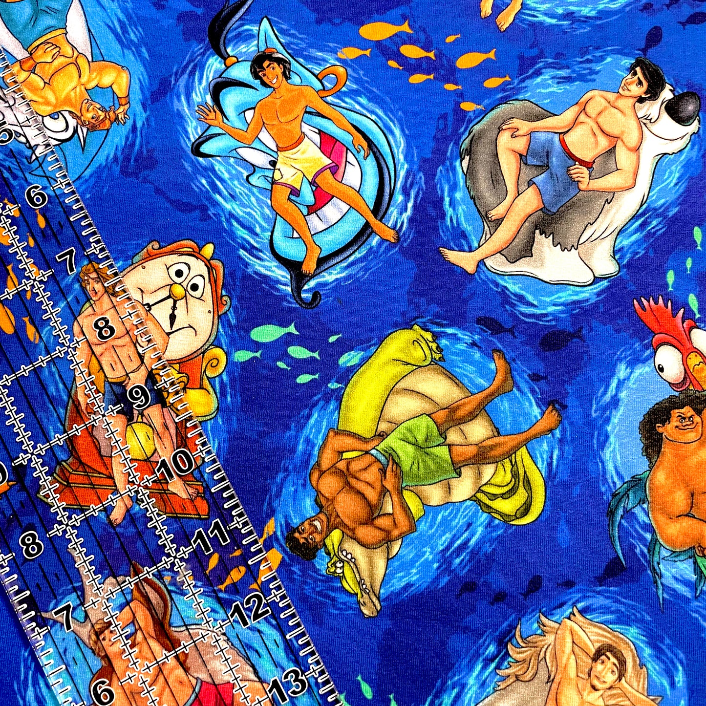 9x14 Tumbler Cut, Custom Fabric, CottonSpandex, High Quality, Mask Cut, Tumbler Fabric, Summer, Floating Princes, Prince Charming