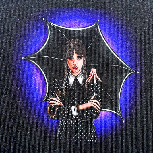 **9x12** Tumbler Cut, Custom Fabric, CottonSpandex, High Quality, Wednesday, Purple Neon Glow, Precut