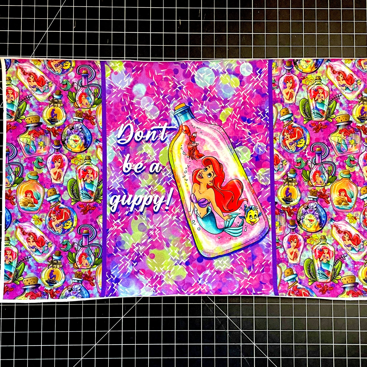 9x14 Tumbler Cut, Custom Fabric, CottonSpandex, High Quality, Mask Cut, Tumbler Fabric, Mermaid, Ariel, Guppy, Precut