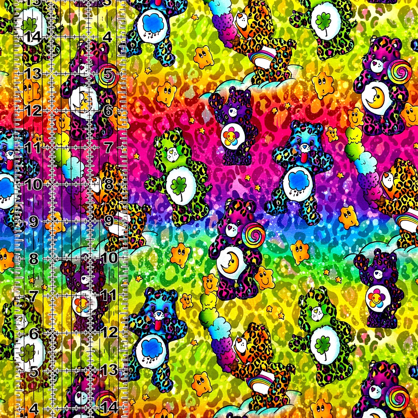 9x14 Tumbler Cut, Custom Fabric, CottonSpandex, High Quality, Mask Cut, Tumbler Fabric, Cheetah, Neon, Care Bears