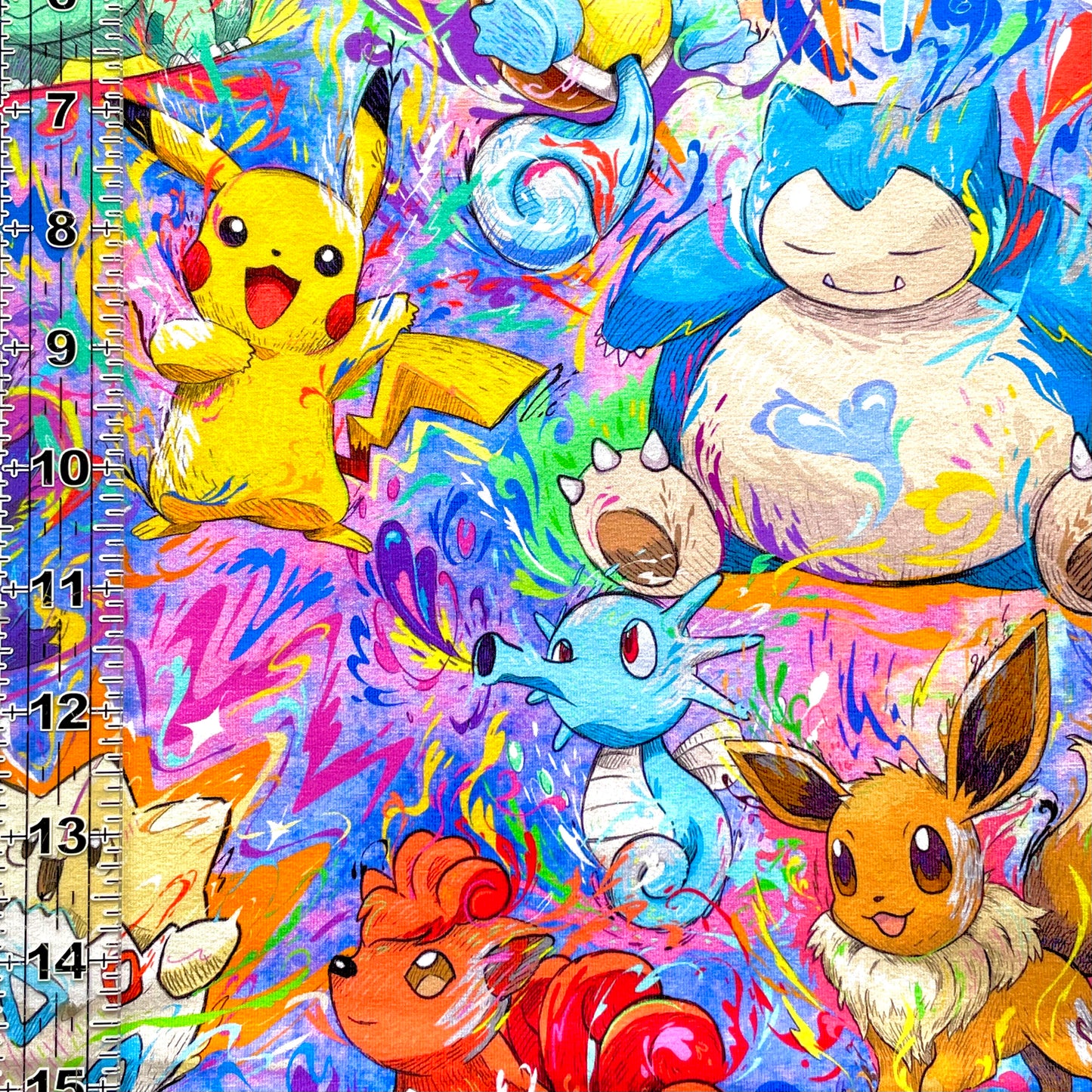 9x14 Tumbler Cut, Custom Fabric, CottonSpandex, High Quality, Mask Cut, Tumbler Fabric, Gamer, Pika, Artistic Poke Friends