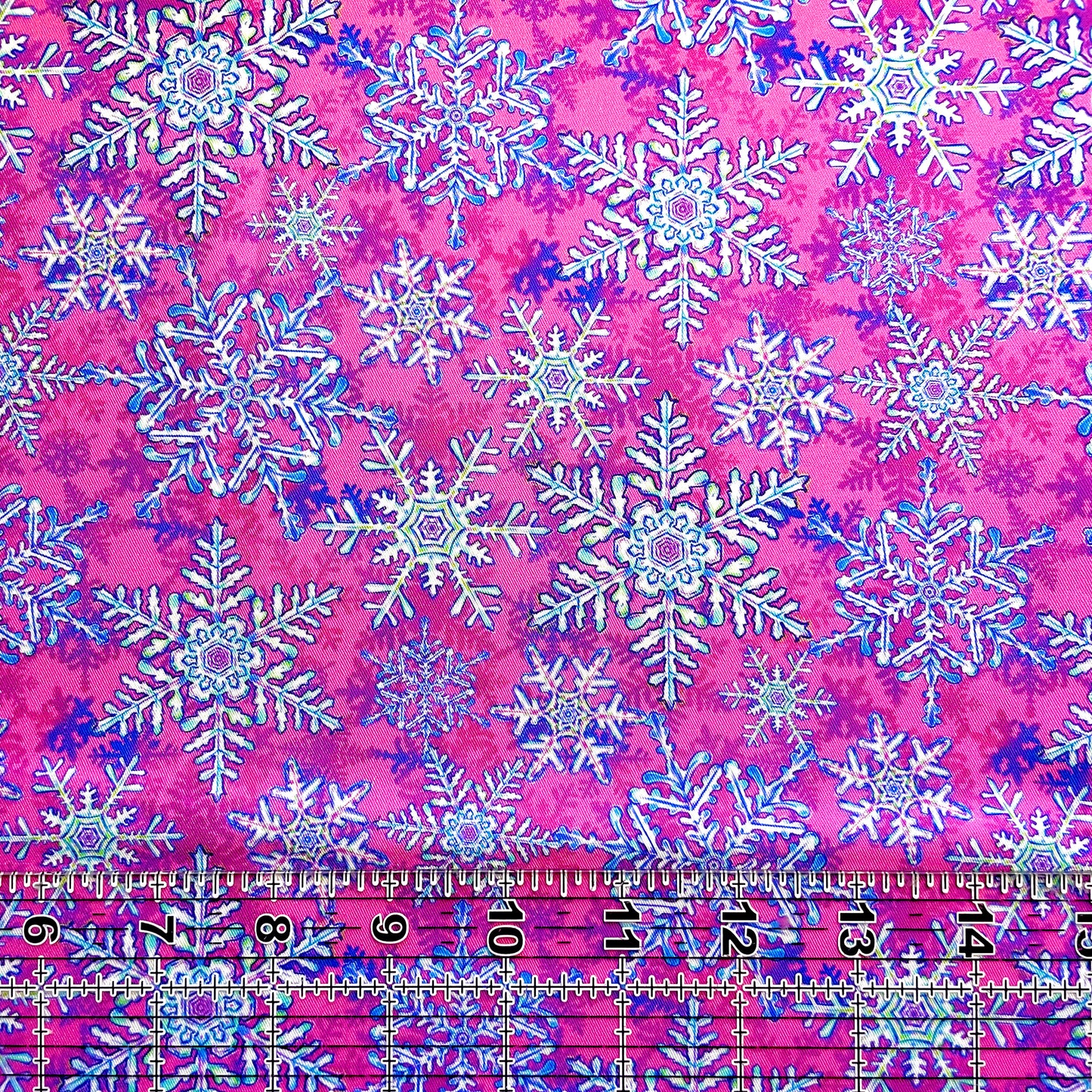 9x14 Tumbler Cut, Custom Fabric, CW Cotton Woven, High Quality, Mask Cut, Tumbler Fabric, Snowflakes, Pink, Winter