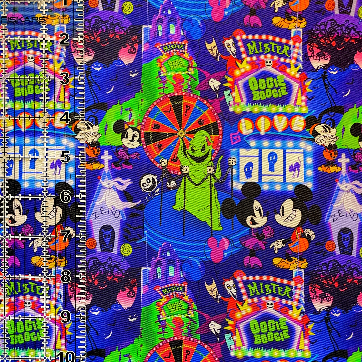 9x14 Tumbler Cut, Custom Fabric, CW Cotton Woven, High Quality, Mask Cut, Tumbler Fabric, Halloween, Oogie Bash, Mister Oogie Boogie, Eden
