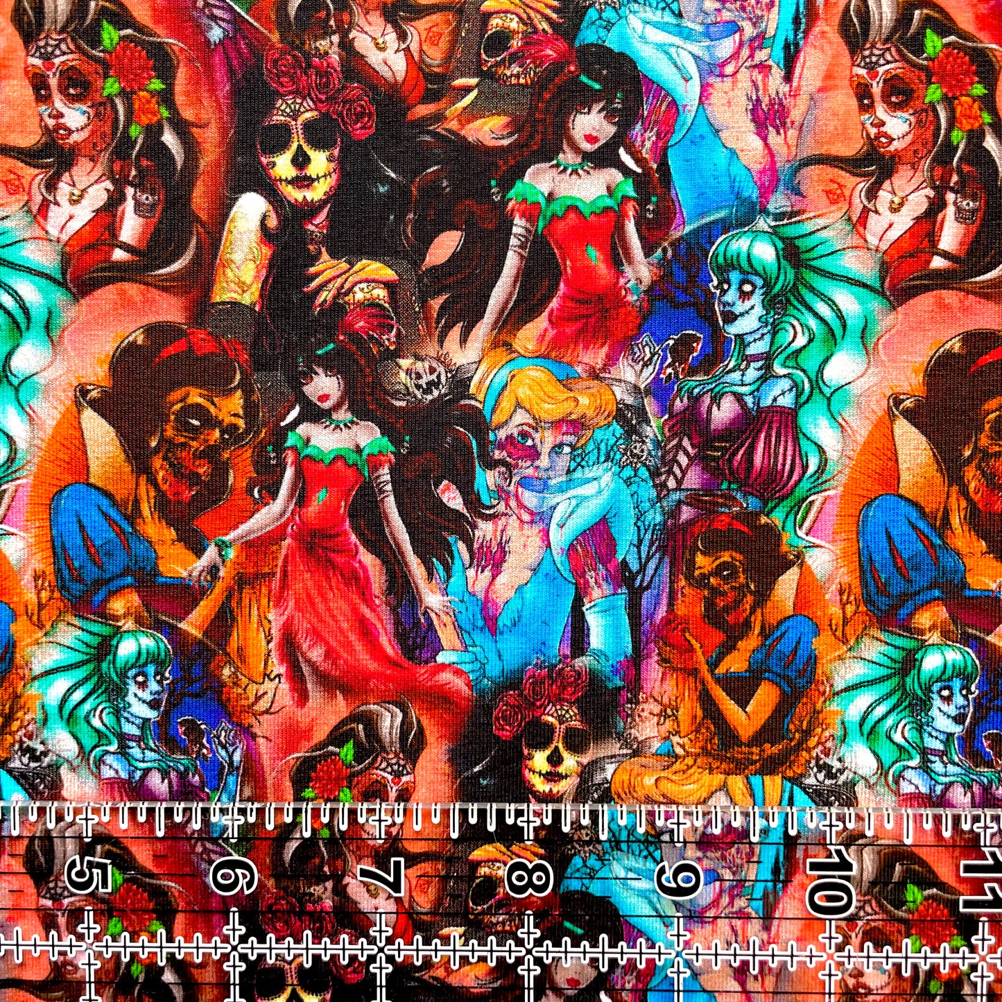 9x14 Tumbler Cut, Custom Fabric, CottonSpandex, High Quality, Mask Cut, Tumbler Fabric, Halloween, Horror, Zombies Princesses, Princess, Undead