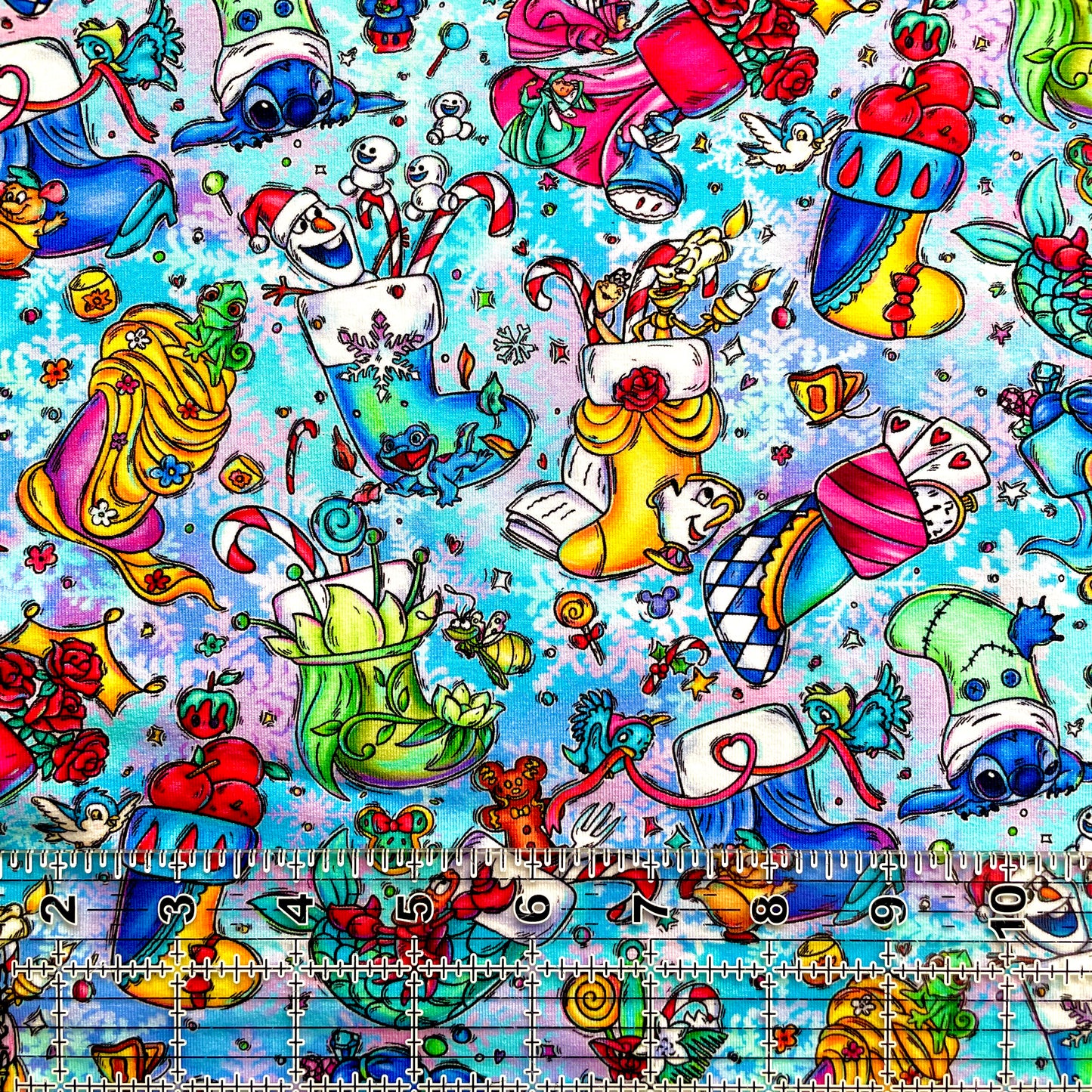 9x14 Tumbler Cut, Custom Fabric, CottonSpandex, High Quality, Mask Cut, Tumbler Fabric, Christmas, Xmas, Toon Stockings