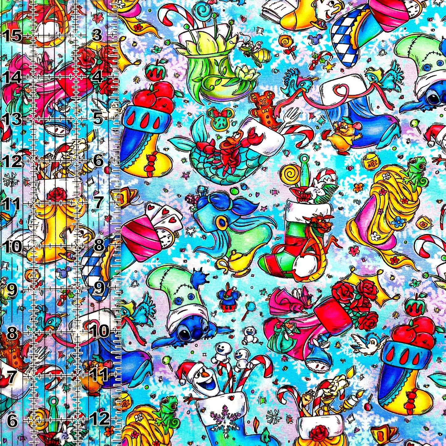 9x14 Tumbler Cut, Custom Fabric, CottonSpandex, High Quality, Mask Cut, Tumbler Fabric, Christmas, Xmas, Toon Stockings