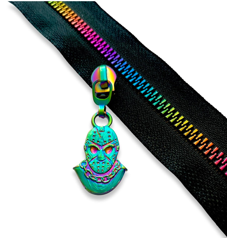Zipper Pull, Horror Mask, Jason, Rainbow Matte