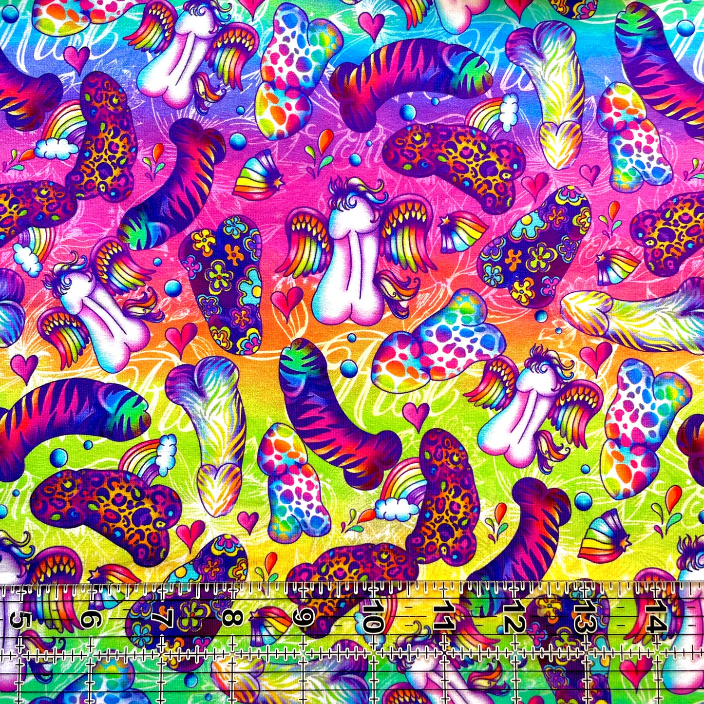 9x14 Tumbler Cut, Custom Fabric, CottonSpandex, High Quality, Mask Cut, Tumbler Fabric, Adult Humor, Penis, Weiner, Cock, Naughty, LF Rainbow Peens