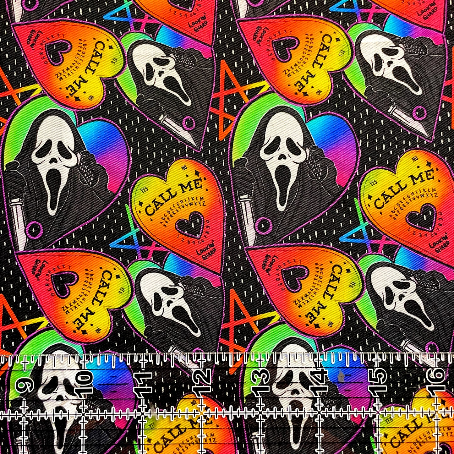 9x14 Tumbler Cut, Custom Fabric, CW Cotton Woven, High Quality, Mask Cut, Tumbler Fabric, Horror, Halloween, Scream, Ouija, Ghostface, Rainbow