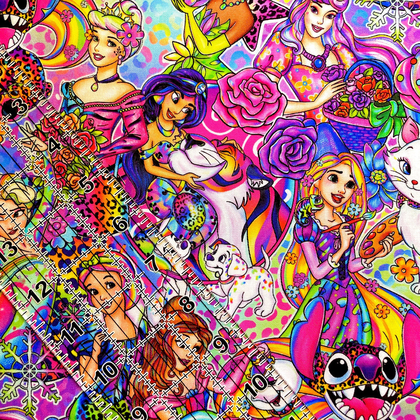 9x14 Tumbler Cut, Custom Fabric, CW Cotton Woven, High Quality, Mask Cut, Tumbler Fabric, TV, Cartoons, 90s, Frank, Lisa, Princess, Reg Scale