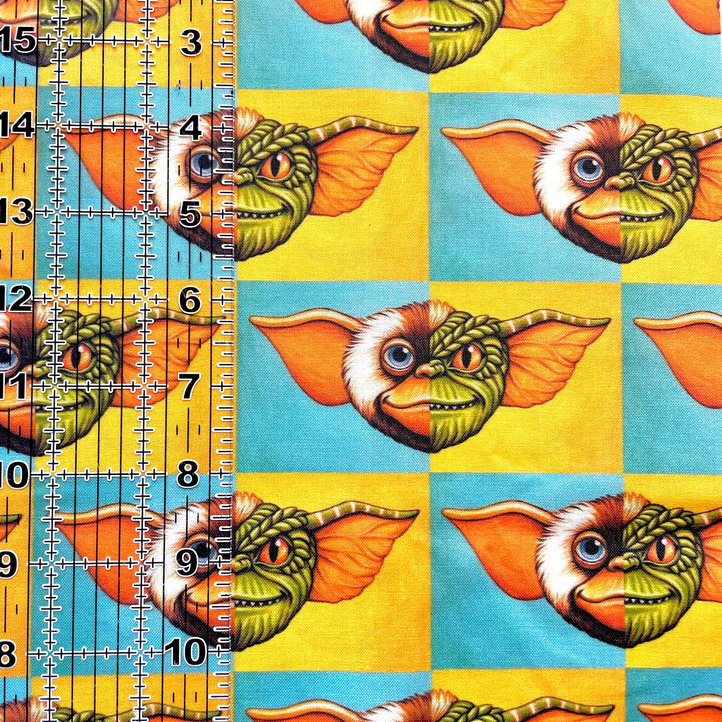 9x14 Tumbler Cut, Custom Fabric, CW Cotton Woven, High Quality, Mask Cut, Tumbler Fabric, Halloween, Gremlin, Blocks, Two-Faced