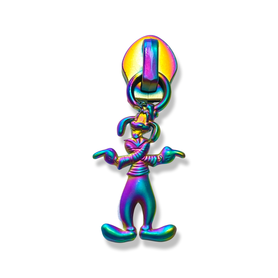 Zipper Pull, Goofy Dog, Rainbow Matte