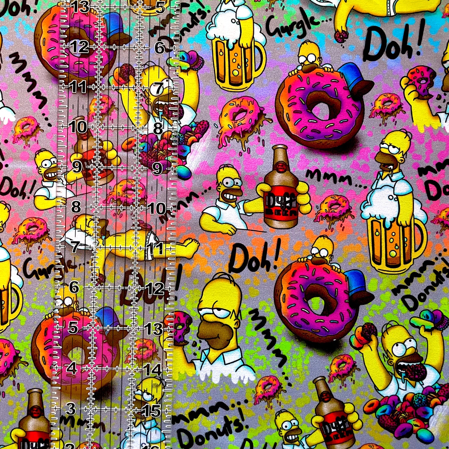 9x14 Tumbler Cut, Custom Fabric, CottonSpandex, High Quality, Mask Cut, Tumbler Fabric, Doh, Donut Guy