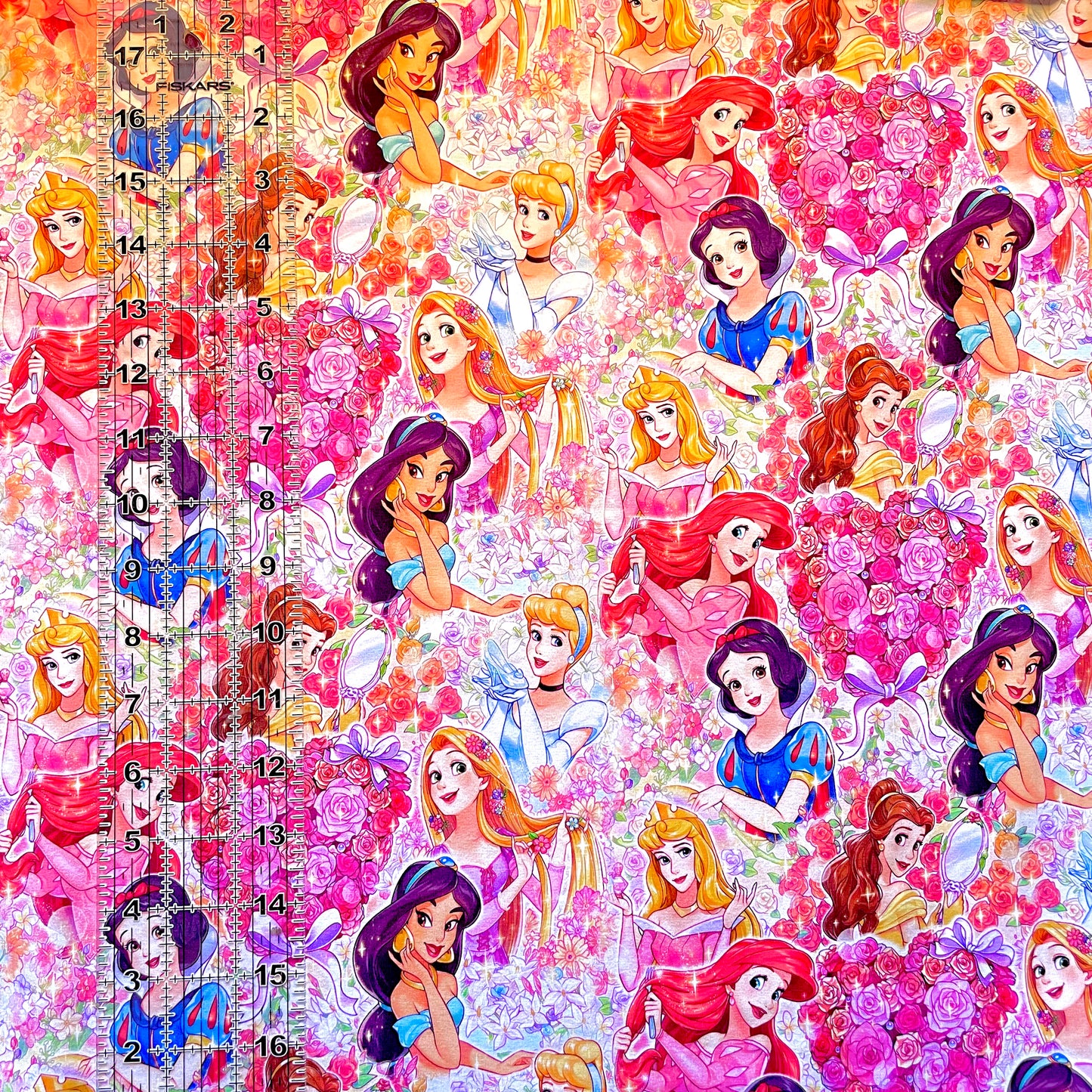 9x14 Tumbler Cut, Custom Fabric, CottonSpandex, High Quality, Mask Cut, Tumbler Fabric, Roses, Floral Princess, Pink, OSP