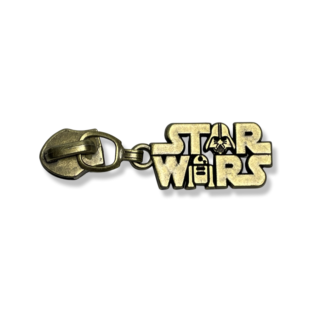 Zipper Pull, Star Wars Name, Antique Brass