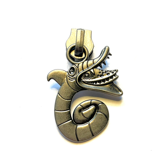 Zipper Pull, BJ Snake, Antique Nickel