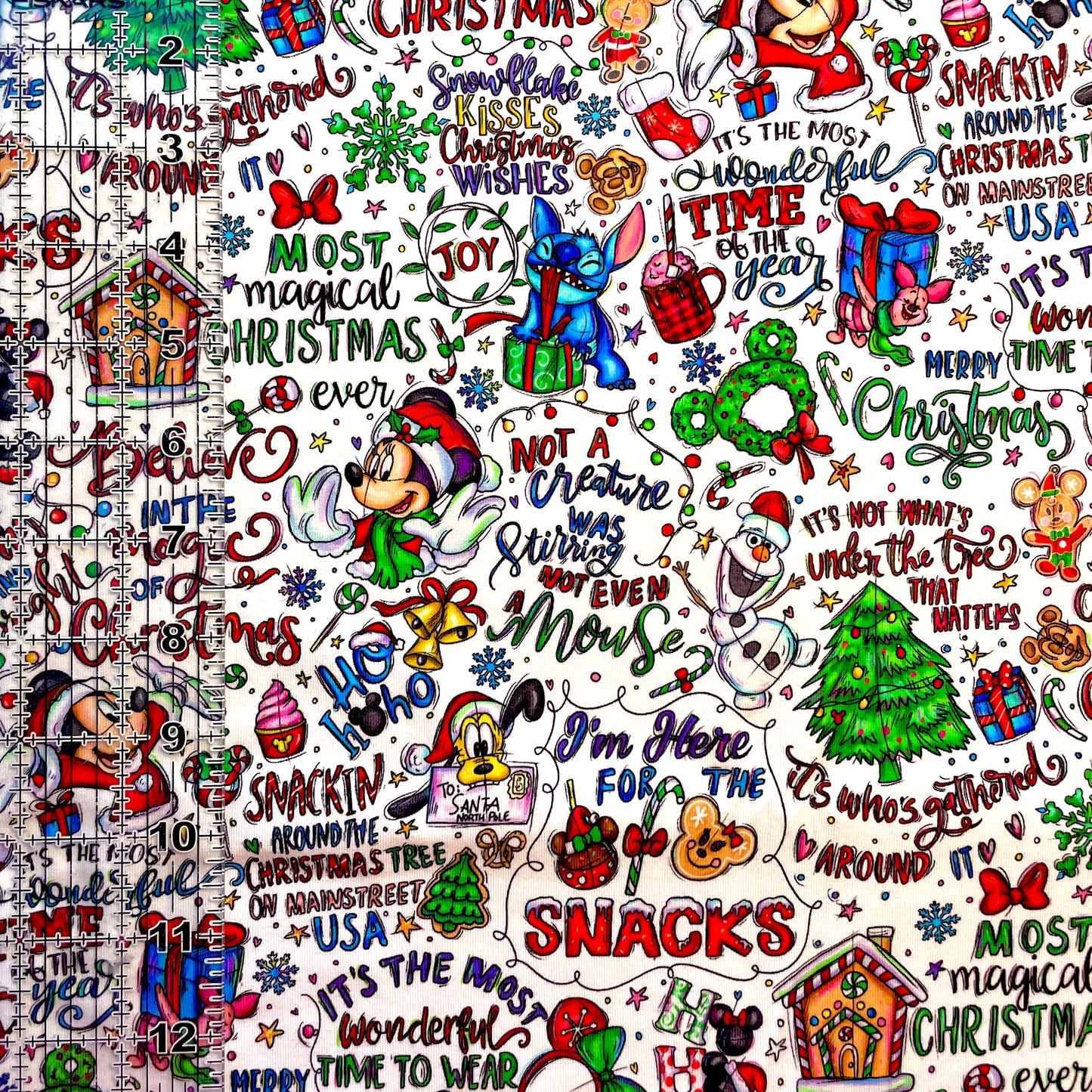 9x14 Tumbler Cut, Custom Fabric, CottonSpandex, High Quality, Mask Cut, Tumbler Fabric, Christmas, Xmas, Mouse Doodles, Holiday Sayings