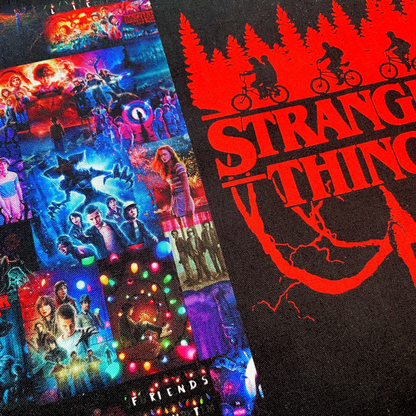 9x14 Tumbler Cut, Custom Fabric, CW Cotton Woven, High Quality, Mask Cut, Tumbler Fabric, TV Show, Strange Friends, Halloween, Horror, Don’t Lie, Precut