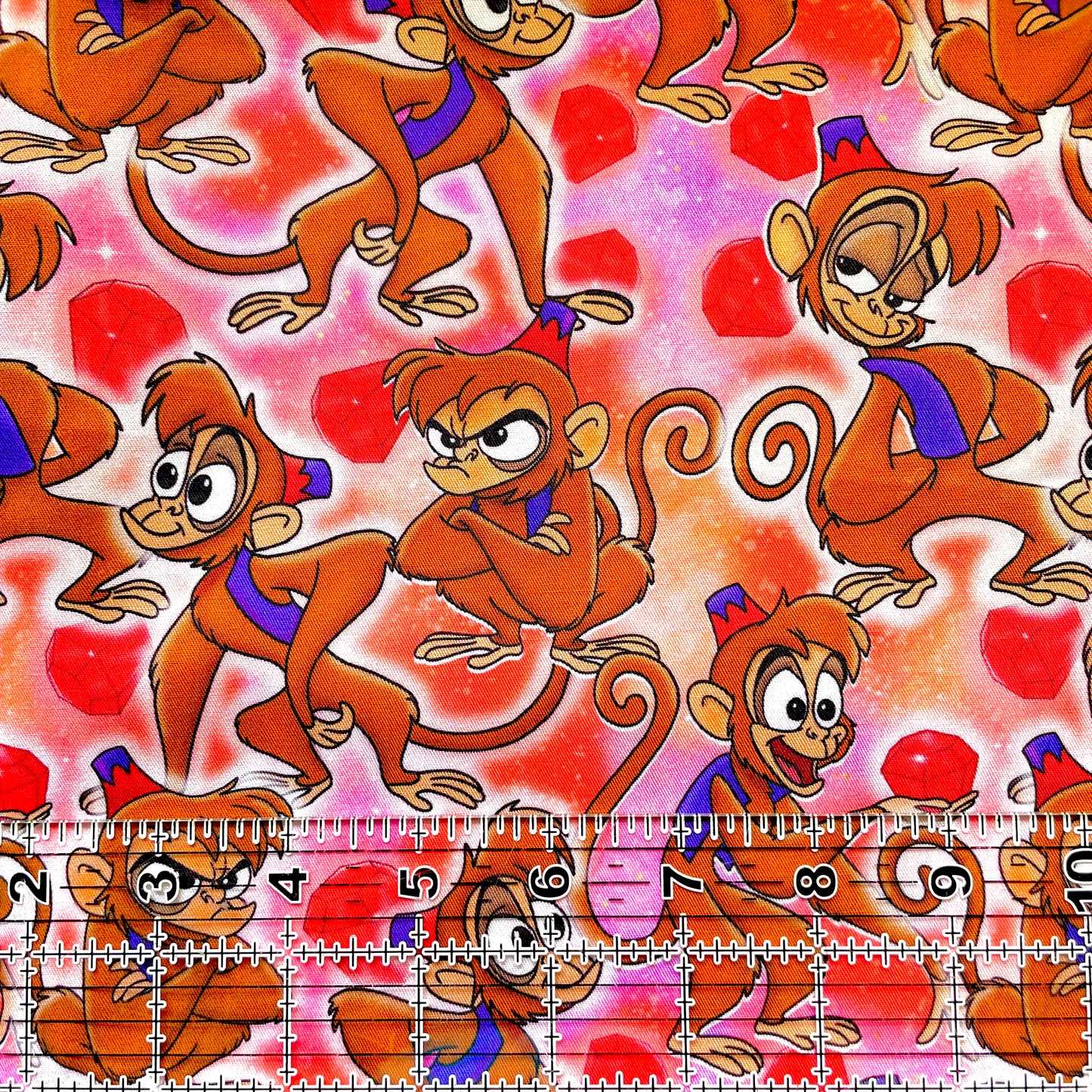 9x14 Tumbler Cut, Custom Fabric, CW Cotton Woven, High Quality, Mask Cut, Tumbler Fabric, Abu, Monkey
