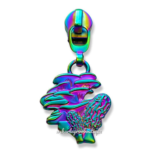 Zipper Pull, Mushroom Cluster, Matte Rainbow