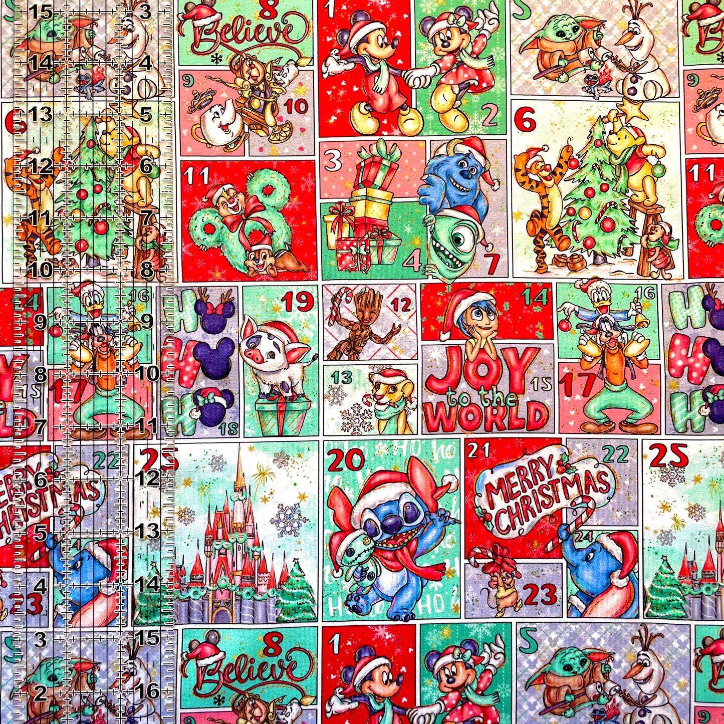 9x14 Tumbler Cut, Custom Fabric, CottonSpandex, High Quality, Mask Cut, Tumbler Fabric, Christmas, Xmas, Advent Calendar