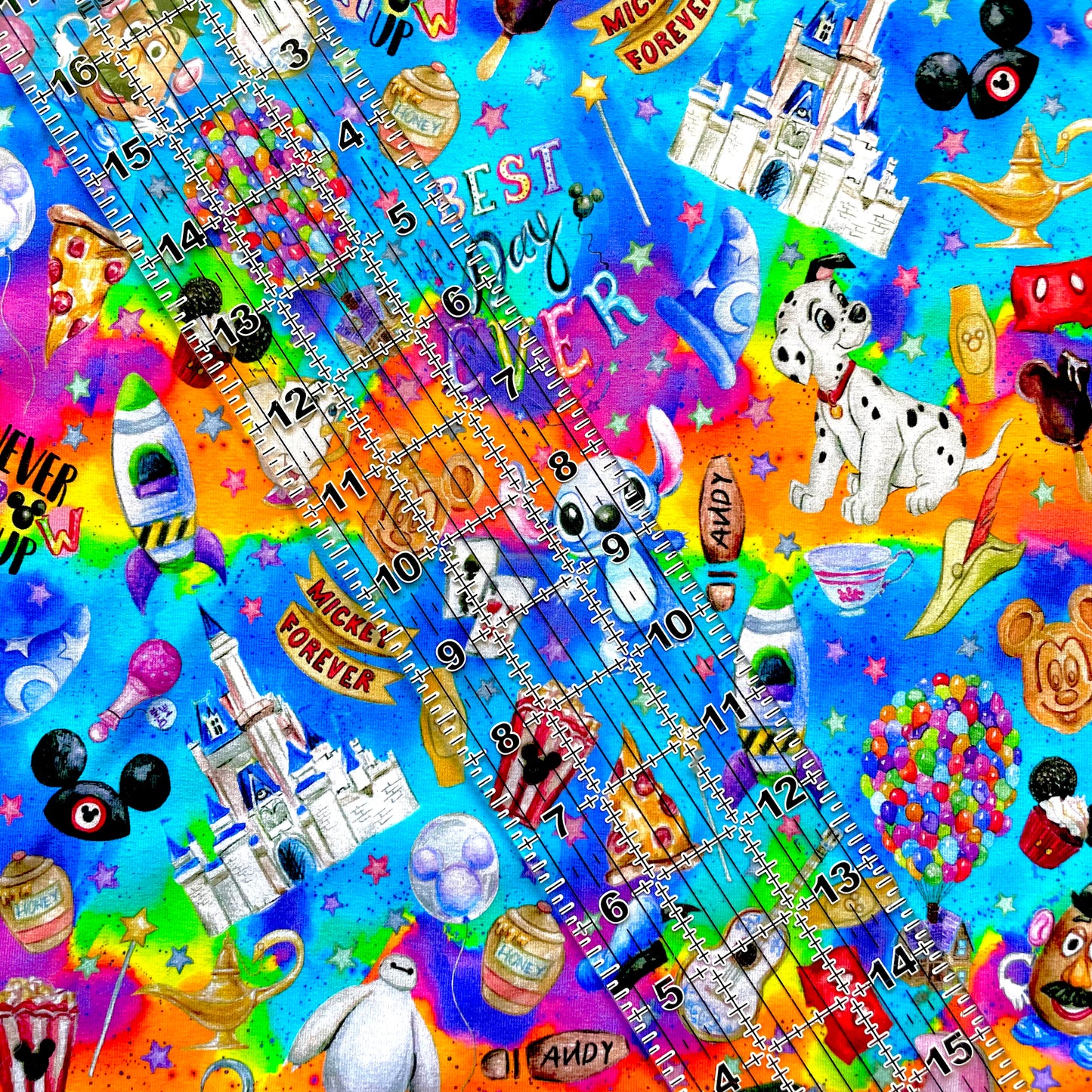9x14 Tumbler Cut, Custom Fabric, CottonSpandex, High Quality, Mask Cut, Tumbler Fabric, Disney, Best Day Ever, Neon Ombre, Vibrant