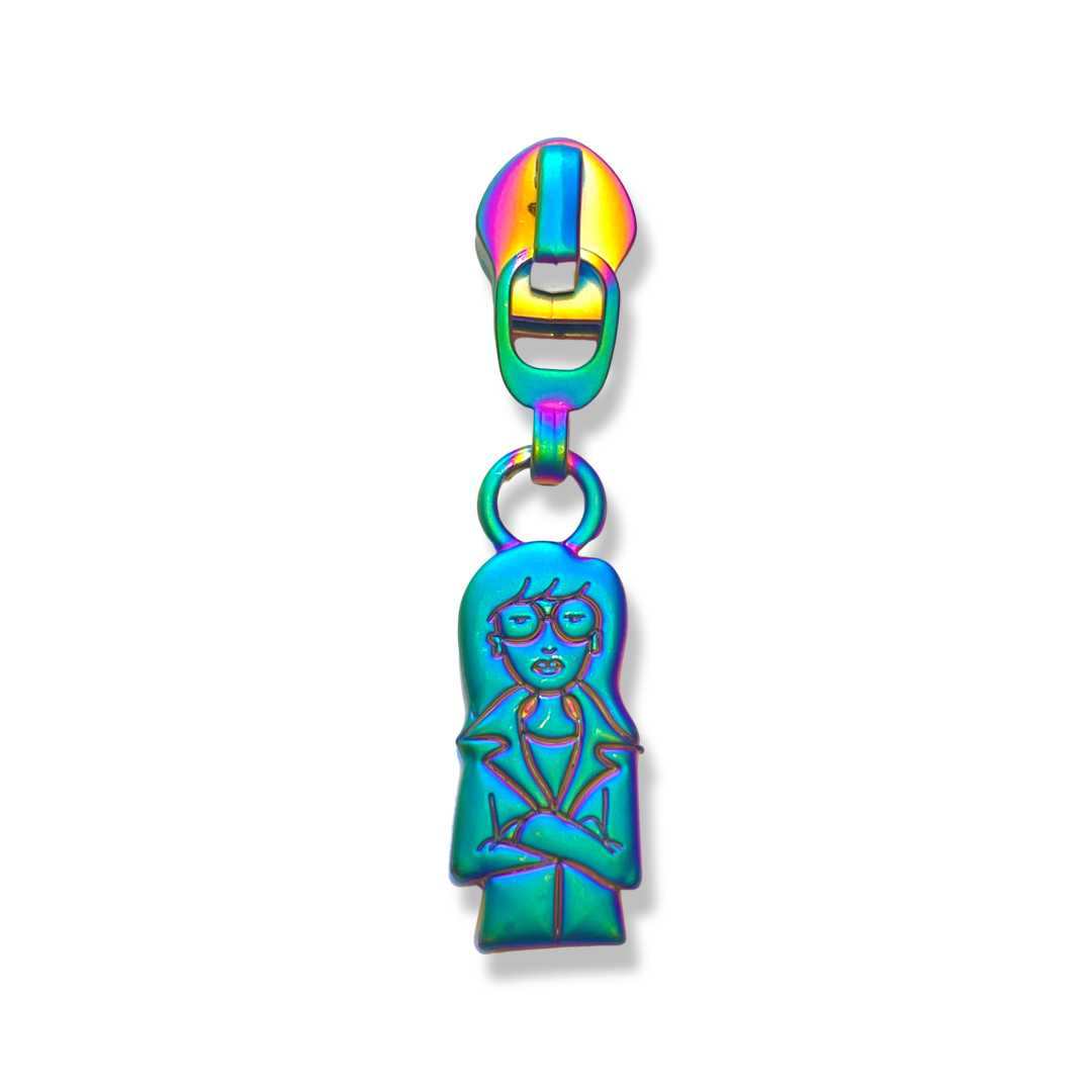 Zipper Pull, Daria, Rainbow Matte