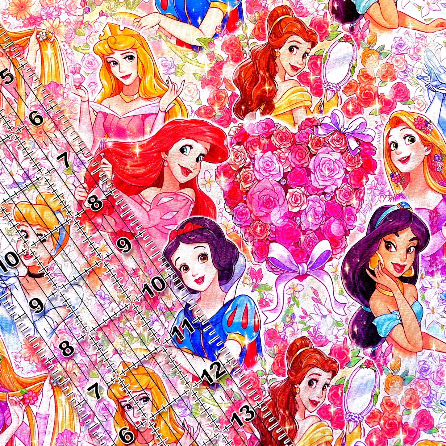 9x14 Tumbler Cut, Custom Fabric, CottonSpandex, High Quality, Mask Cut, Tumbler Fabric, Roses, Floral Princess, Pink, OSP