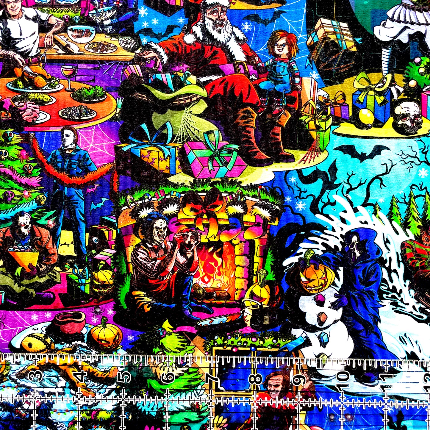 9x14 Tumbler Cut, Custom Fabric, CottonSpandex, High Quality, Mask Cut, Tumbler Fabric, Halloween, Horror, Killers, Christmas, Funny, Merry & Fright