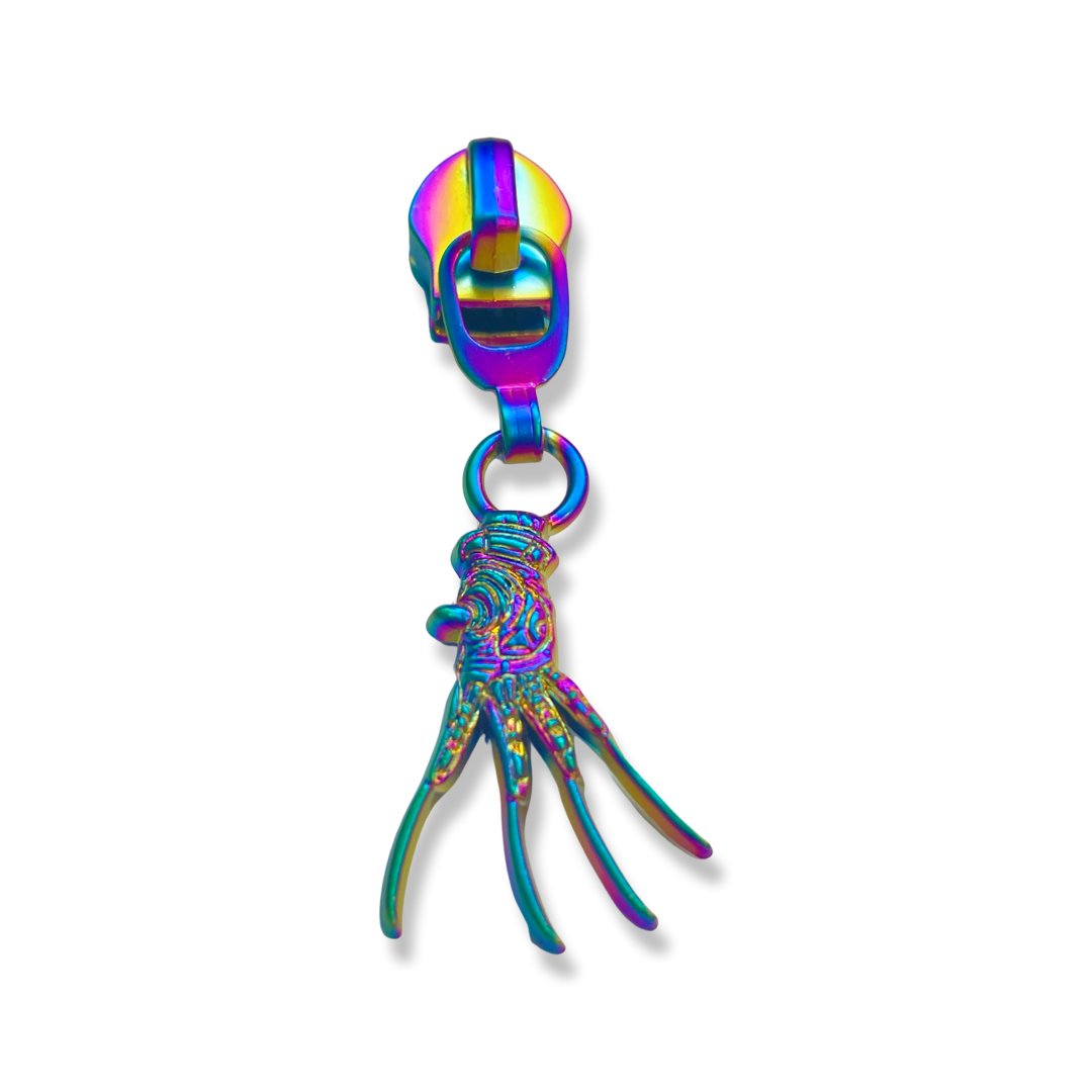 Zipper Pull, Freddy Hand, Horror, Matte Rainbow