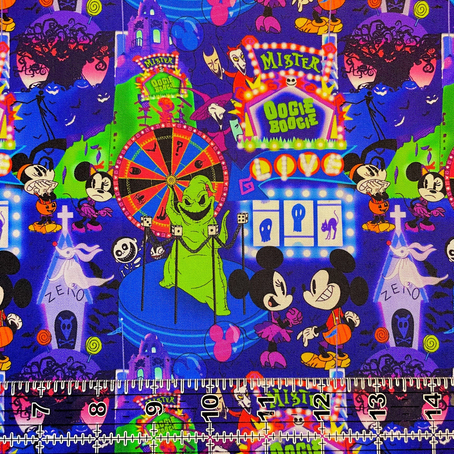 9x14 Tumbler Cut, Custom Fabric, CW Cotton Woven, High Quality, Mask Cut, Tumbler Fabric, Halloween, Oogie Bash, Mister Oogie Boogie, Eden