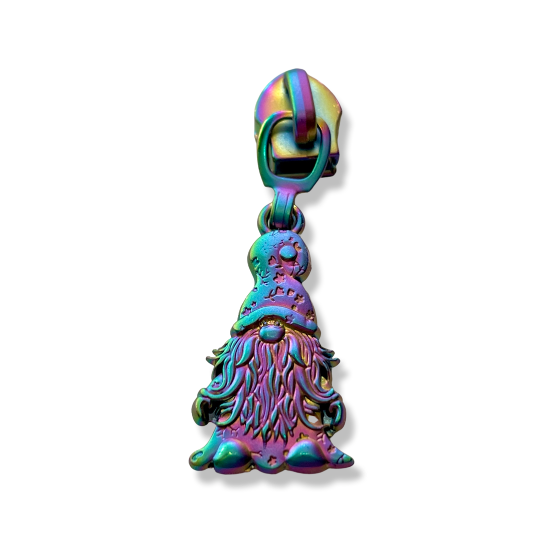 Zipper Pull, Gnome, Matte Rainbow