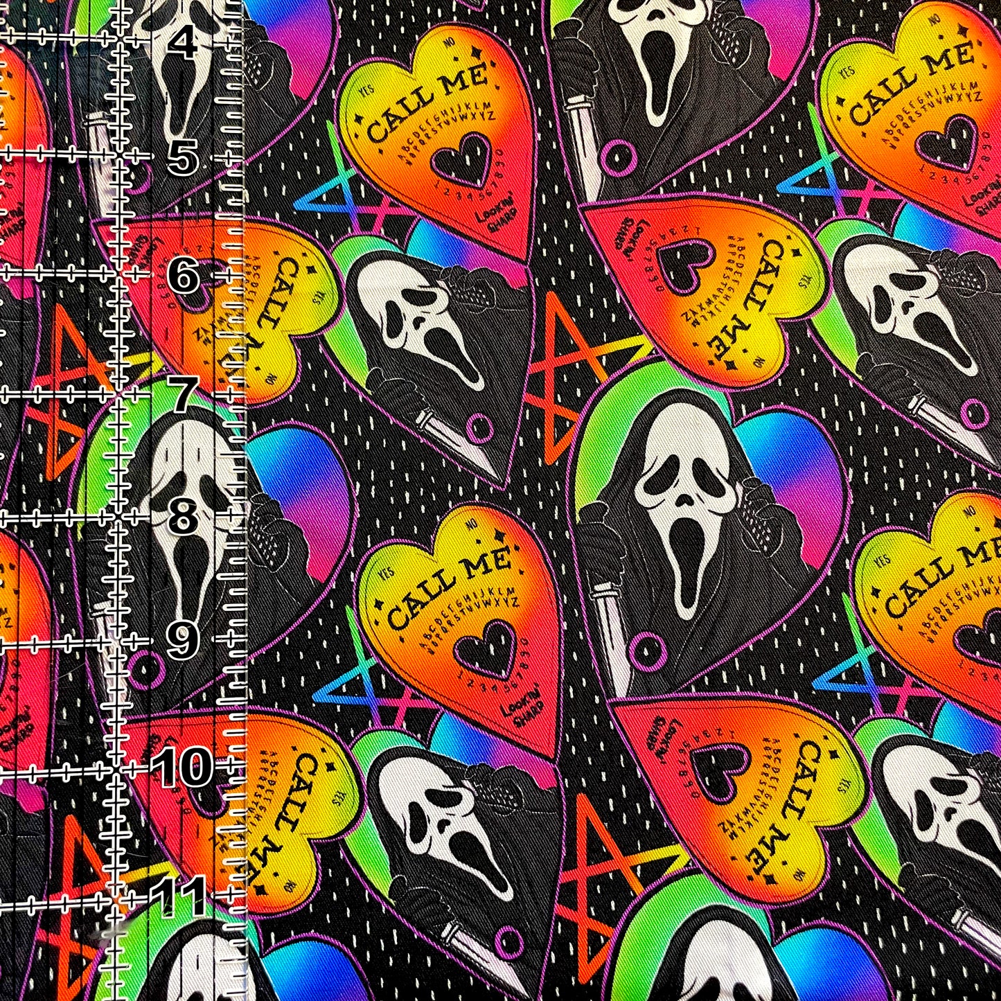 9x14 Tumbler Cut, Custom Fabric, CW Cotton Woven, High Quality, Mask Cut, Tumbler Fabric, Horror, Halloween, Scream, Ouija, Ghostface, Rainbow