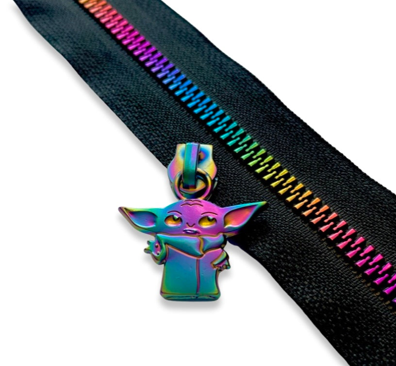 Zipper Pull, Space Child, Rainbow Matte