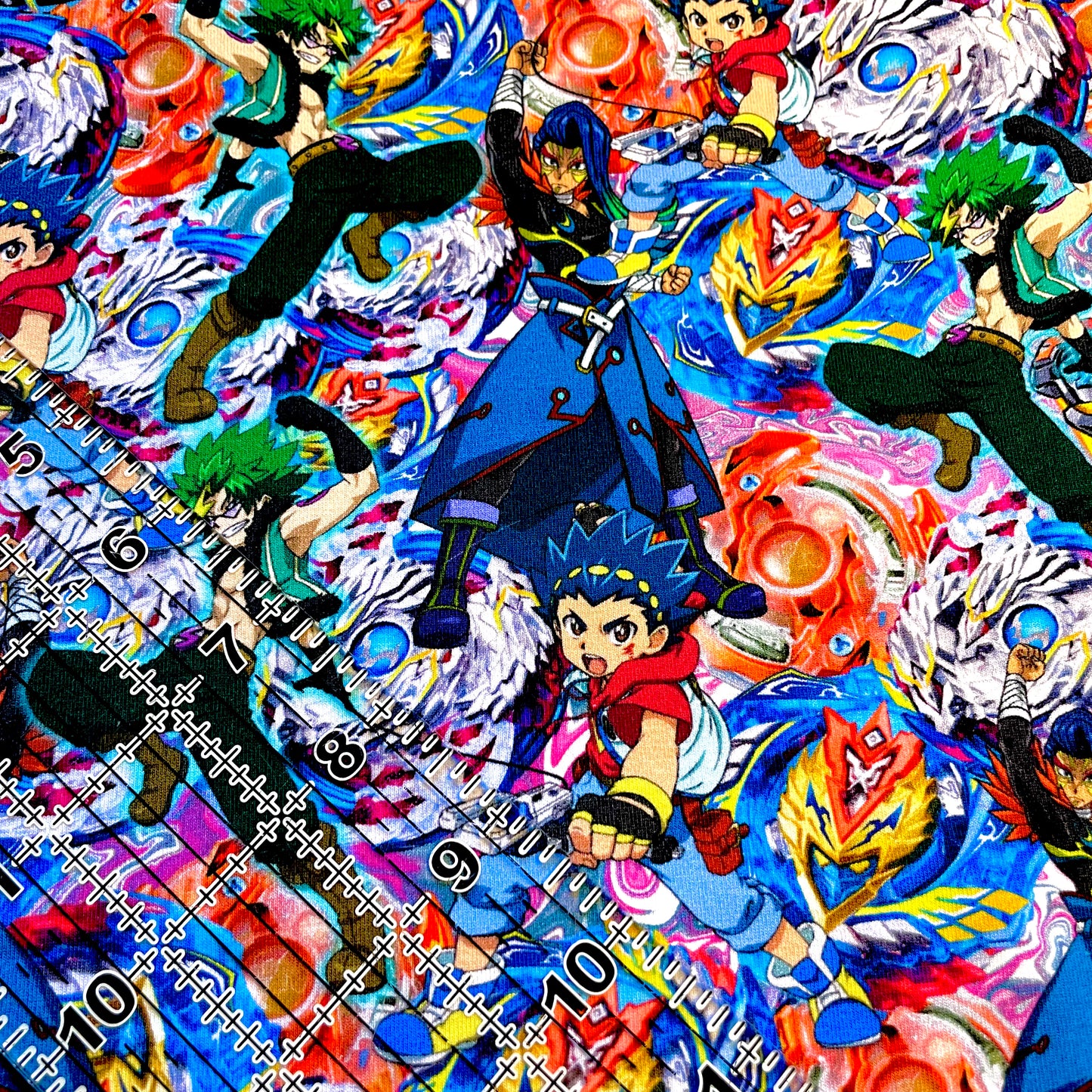 9x14 Tumbler Cut, Custom Fabric, CottonSpandex, High Quality, Mask Cut, Tumbler Fabric, Gamer, Boy, Beyblade