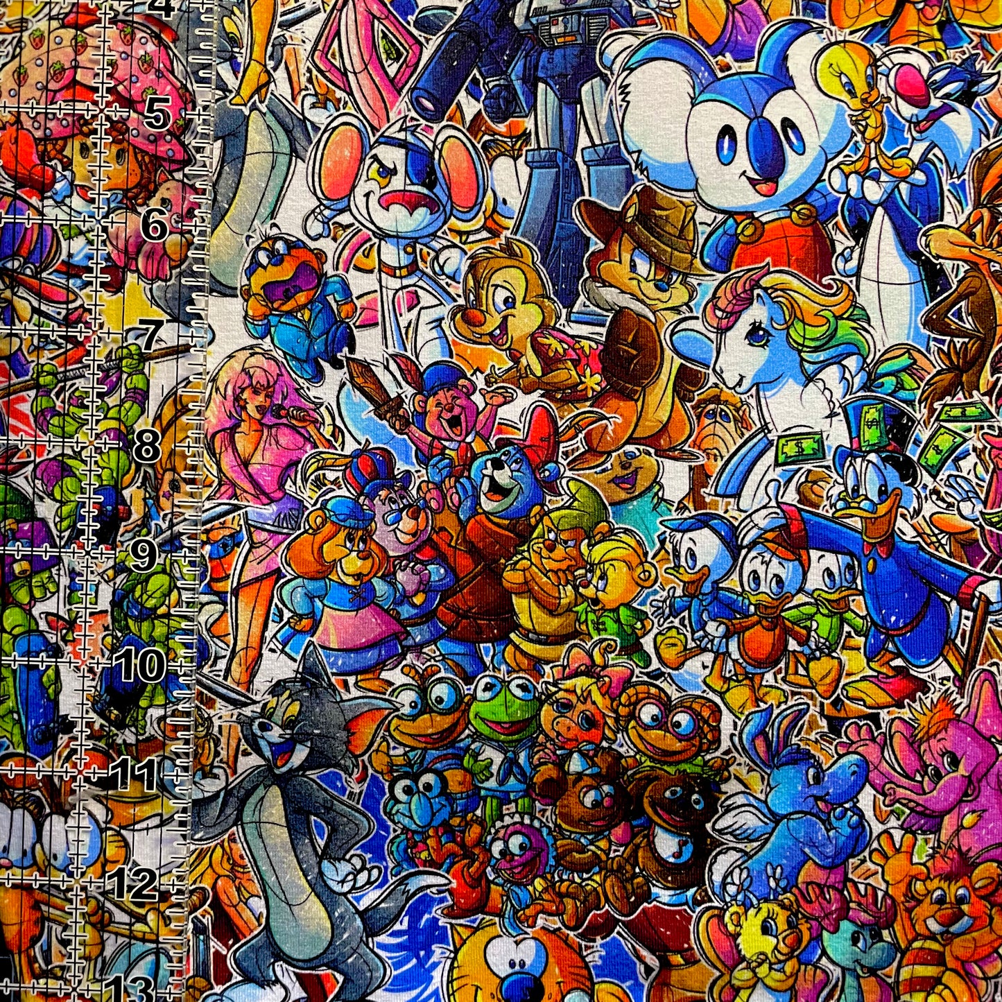 9x14 Tumbler Cut, Custom Fabric, CottonSpandex, High Quality, Mask Cut, Tumbler Fabric, Classic Cartoons, Throwback, 80s & 90s, Hapa Mashup