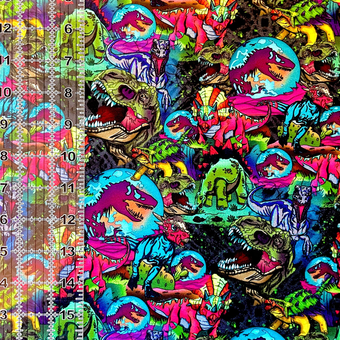 9x14 Tumbler Cut, Custom Fabric, CottonSpandex, High Quality, Mask Cut, Tumbler Fabric, Dinosaurs, Dino World