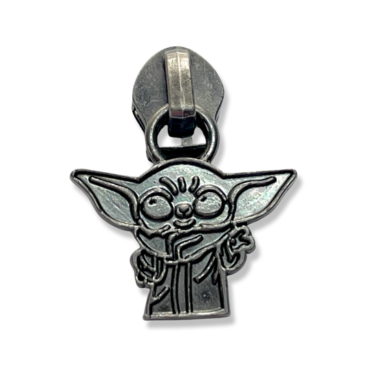 Zipper Pull, Yoda, Antique Nickel