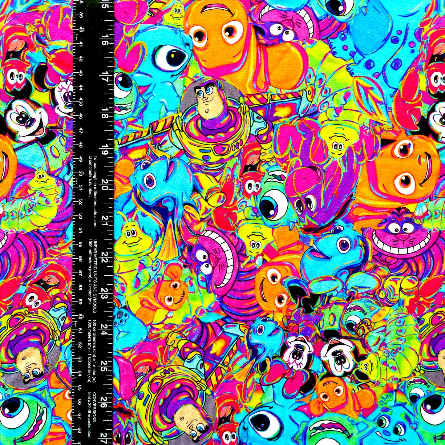 Half Yard, Neon Nemo and Friends, Cotton Spandex