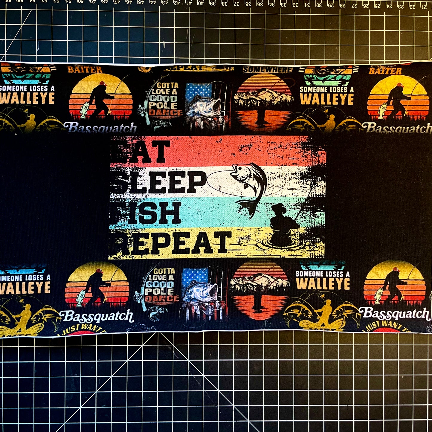 9x14 Tumbler Cut, Custom Fabric, CottonSpandex, High Quality, Halloween, Mask Cut, Tumbler Fabric, Fishing, Dad, Father, Husband, Precut